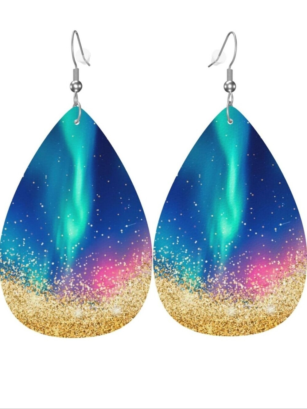 Aurora Teardrop Dangle Earrings - Blue & Gold